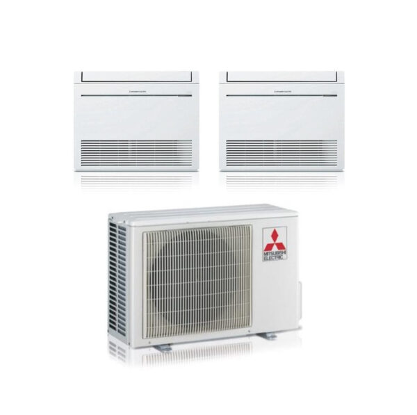 Mitsubishi Electric MFZ-KT dual-split vloerconsole airconditioner 9000 + 12000 BTU met MXZ-2F42VF R-32