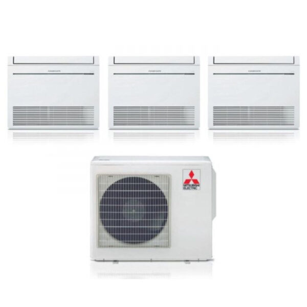 Mitsubishi Electric MFZ-KT 3-split vloerconsole airconditioner 9000+9000+18000 R32 MXZ-3F68VF3