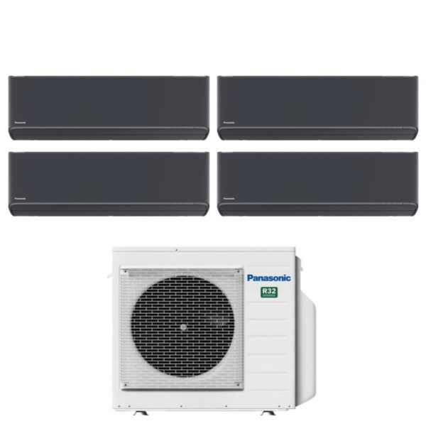 Panasonic Etherea Dark quad-split airconditioner 7+7+7+7 met CU-4Z68TBE (R-32, Wi‑Fi)
