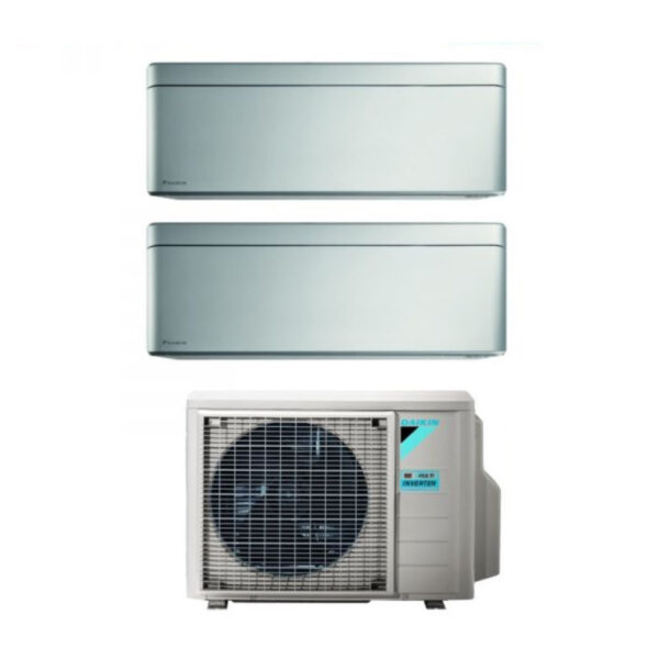 Daikin Stylish dual-split airconditioner 5+18 met 2MXM50A R-32 Wi‑Fi Total Silver