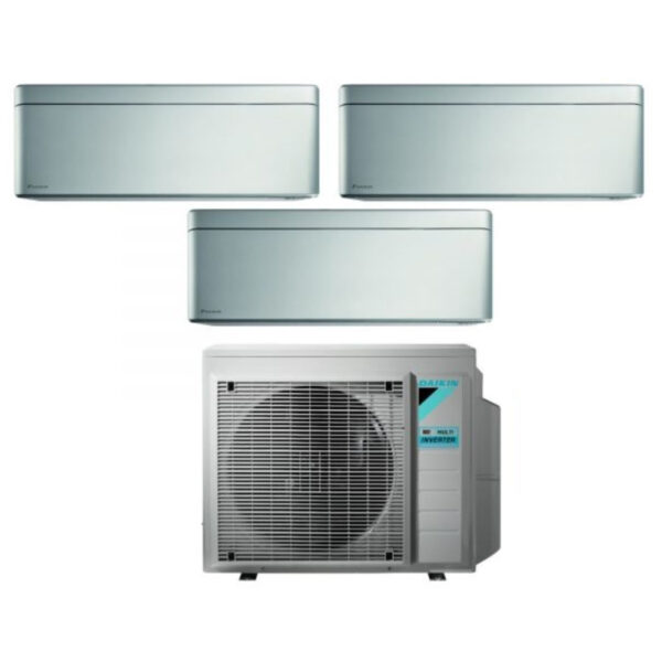 Daikin Stylish 3MXM52N triple-split Airconditioner 7000+7000+9000 R-32 Wi‑Fi Silver