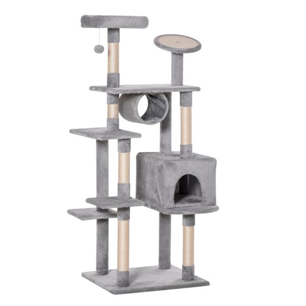 EasyComfort Albero 165 cm krabpaal voor katten, 5 platforms, max 4.5 kg