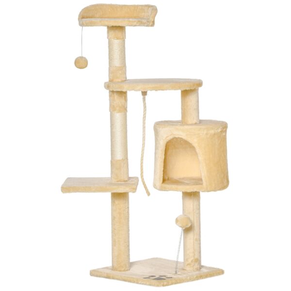 EasyComfort 4-laags krabpaal met hol en speelgoed, 114 cm