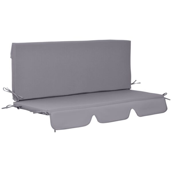 EasyComfort kussenset voor schommelbank 3-zits 2-delig 130x45x5 cm grijs