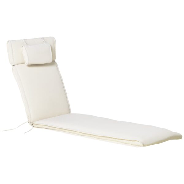 EasyComfort kussen voor ligstoel 198x53x5 cm - crème-wit