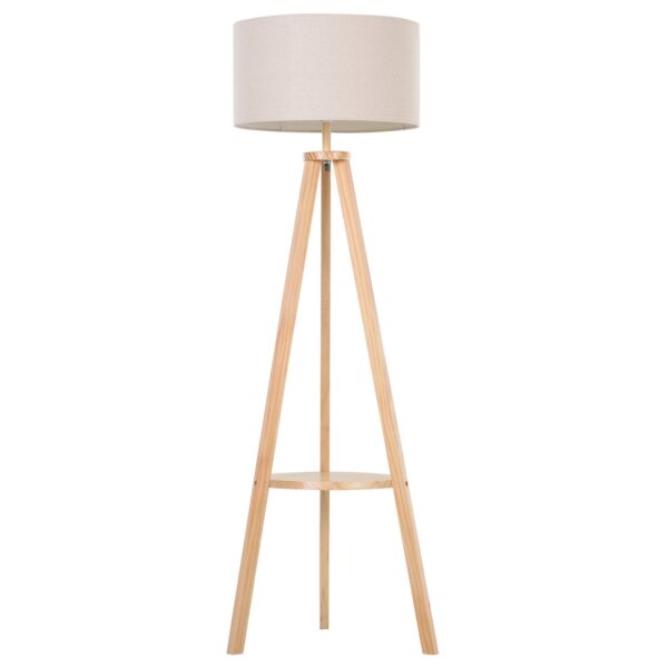 EasyComfort Vloerlamp 154 cm met tussenplank en linnen kap