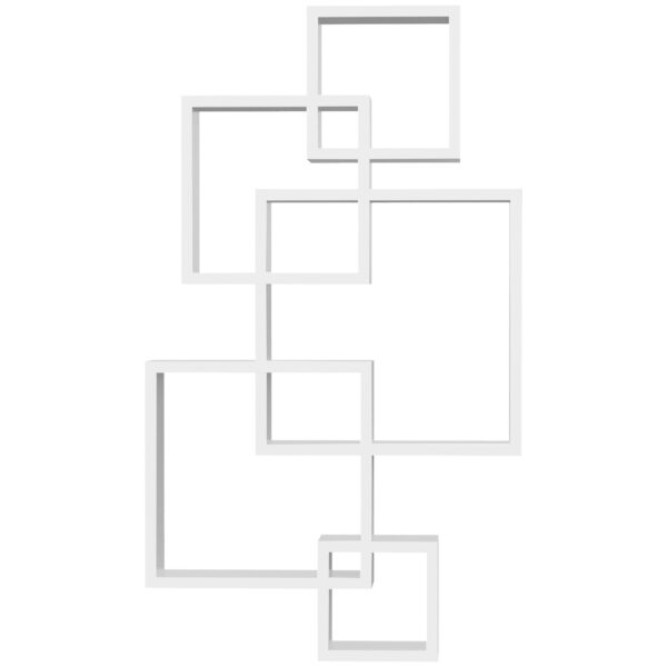 EasyComfort wandboekenkast 5 kubussen 49.5x10.2x86 cm - wit