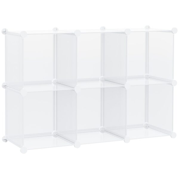 EasyComfort modulaire schoenenkast 6 kubussen transparant