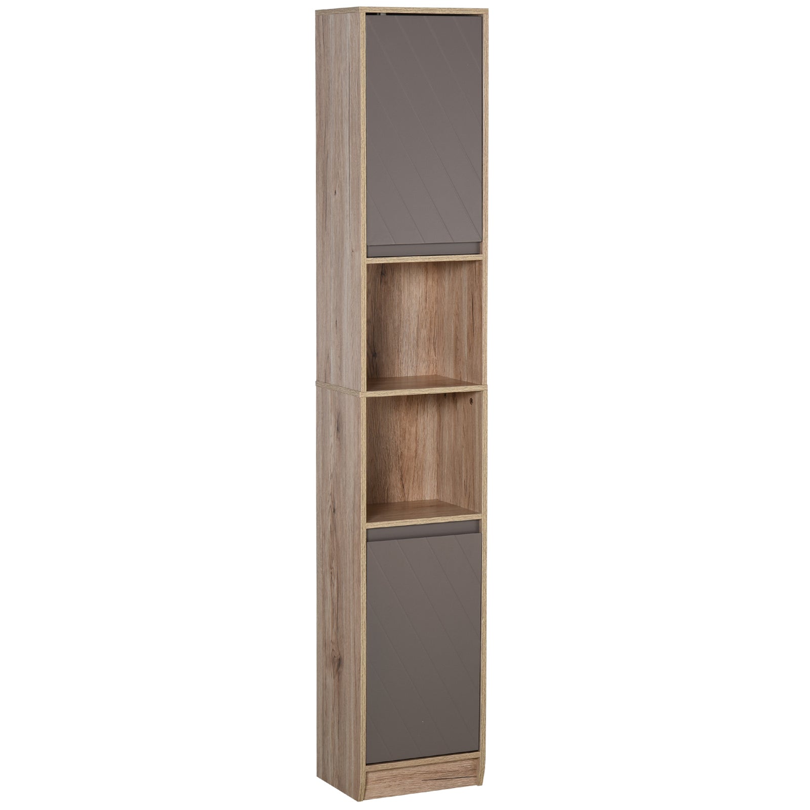immagine-1-easycomfort-easycomfort-mobiletto-salvaspazio-per-bagno-in-legno-mobile-da-bagno-con-2-armadietti-e-6-ripiani-grigio-e-rovere-design-a-torre-30-x-24-x-170cm-ean-80541118474