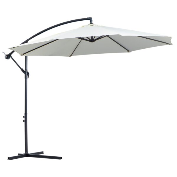 EasyComfort Parasol 3 x 2,5 m met slinger, staal, anti-UV polyester, crème