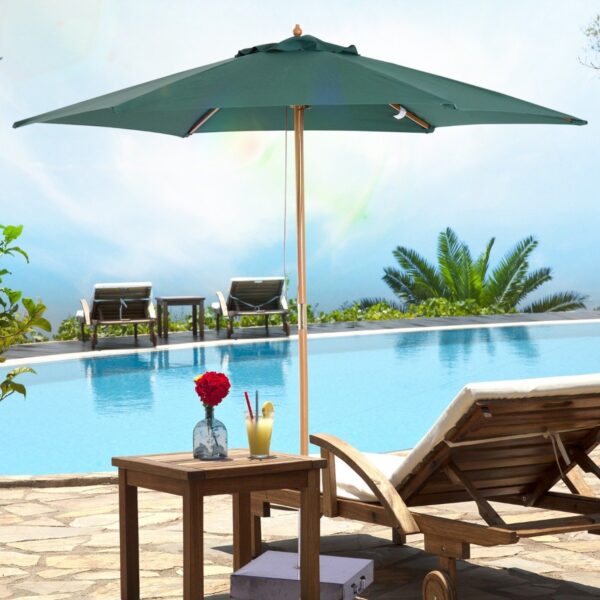 EASYCOMFORT Parasol hout Ø 2,5 m groen
