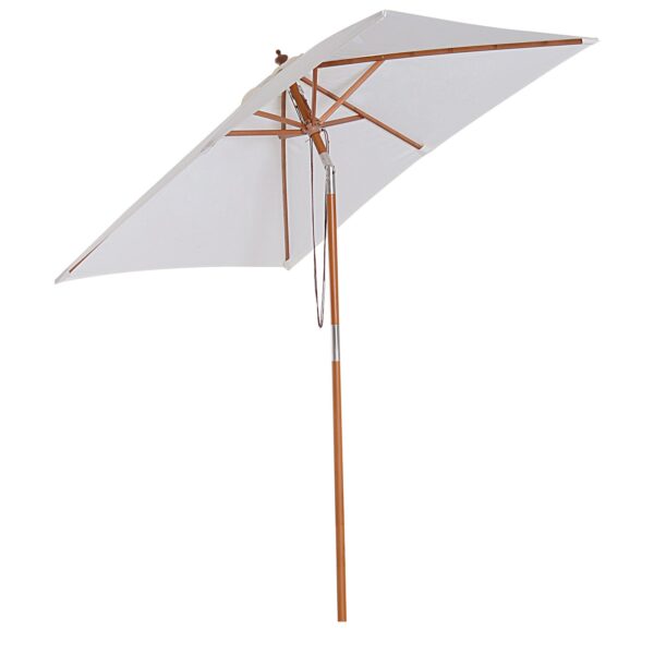 EASYCOMFORT Kantelbare parasol 2 x 1,5 m met 6 baleinen, dennenhouten paal, beige
