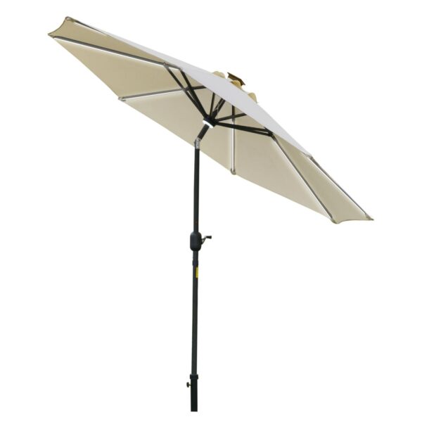 EASYCOMFORT Kantelbare parasol Φ266x245cm met slinger, LED en zonnepaneel