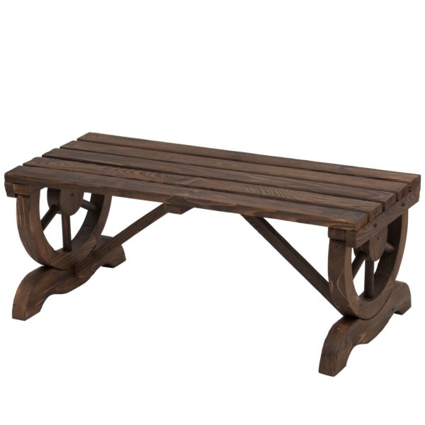 EasyComfort Buitenbank voor 2 personen, vurenhout met gebrande afwerking 105x50x53 cm
