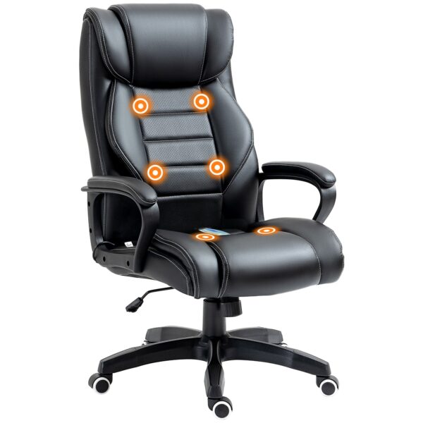 EasyComfort Massagestoel voor kantoor 6-punts, hoogteverstelbaar, zwart