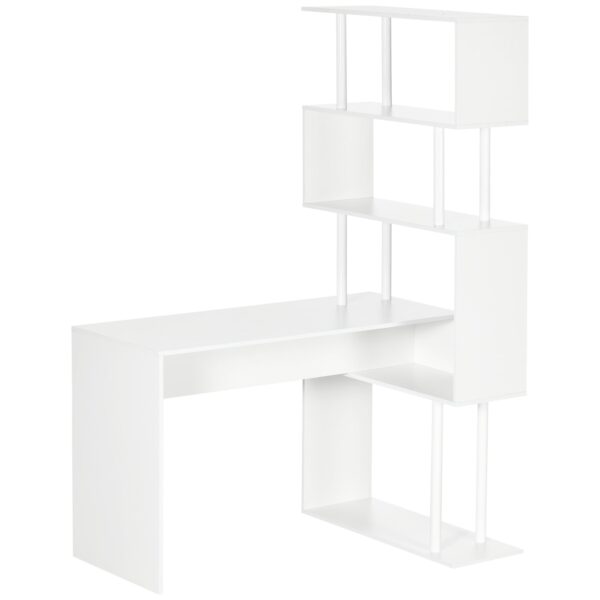 EasyComfort hoekbureau met 4 leLPGanken 120x80x176 cm wit
