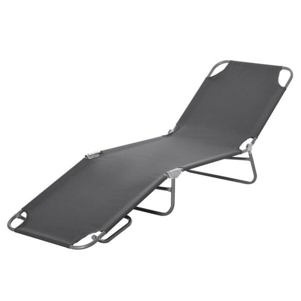 EasyComfort Folding ligstoel 180 x 55 x 24 cm, grijs