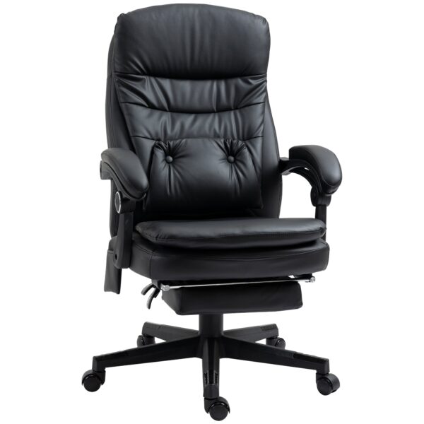 EasyComfort bureaustoel met massage, kunstleer, zwart, 64x69x107-115 cm