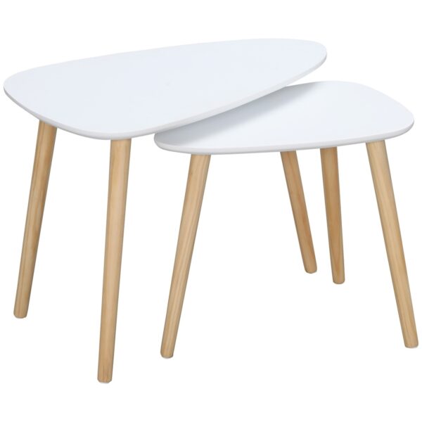 EasyComfort Set van 2 stapelbare salontafels, wit