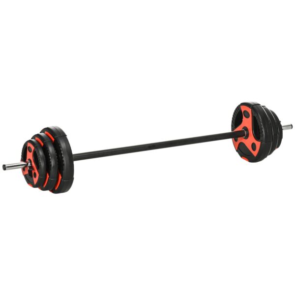 EasyComfort halterset 20 kg met antisliphandgreep, Ø17 x 140 cm, zwart/rood