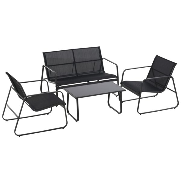 EASYCOMFORT Tuinset 4-delig met salontafel, bank en 2 stoelen