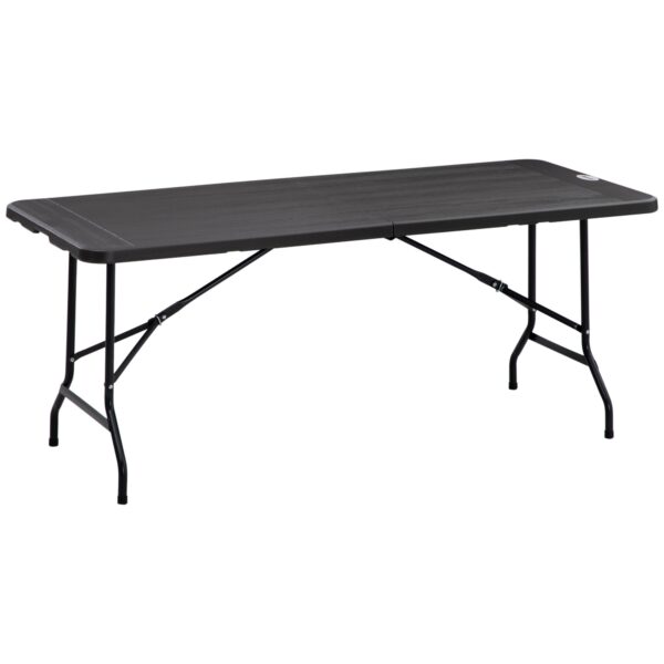 EasyComfort inklapbare tuintafel 6-persoons 180x75.5x73 cm donkergrijs
