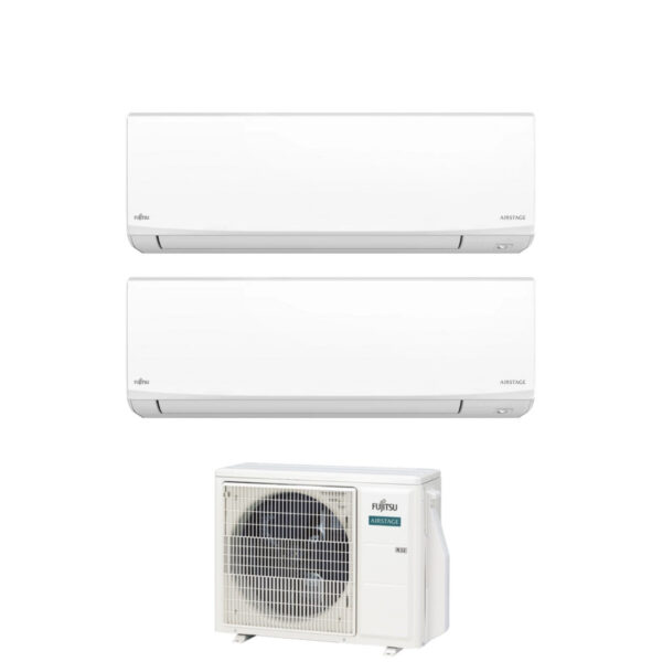 Fujitsu KJ White dual-split airconditioner 12000+14000 BTU