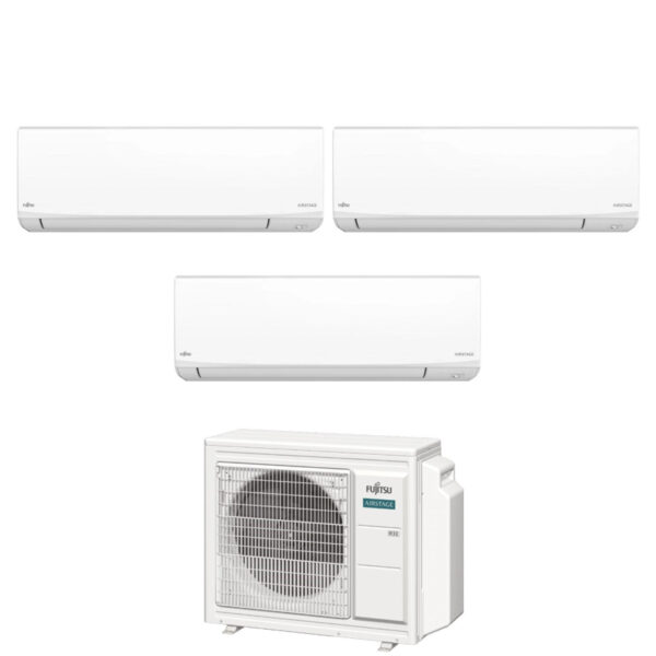 Fujitsu KJ White airconditioner triple-split 3x 7000 BTU AOEG24KBCA3