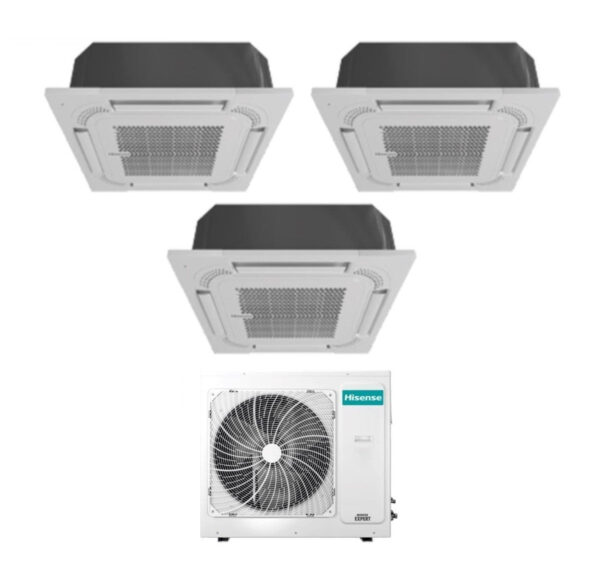 Hisense 4AMW81U4RAA triple-split cassette airconditioner 12+12+12 R32