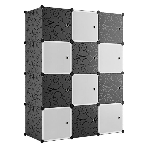 Le Stelle 12-modulen kast kunststof wit/zwart 146 x 110,5 x 47 cm