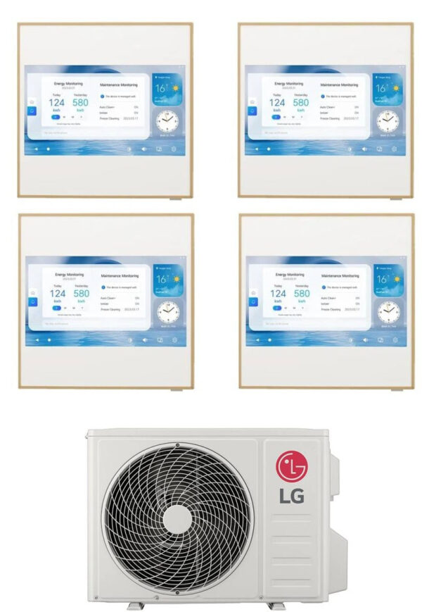 LG ARTCOOL Gallery quad-split airconditioner 9+9+9+12 MU4R25 R-32 Wi‑Fi