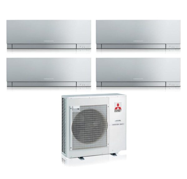 Mitsubishi Electric Kirigamine Zen quadrisplit airconditioner 3x9000+12000 BTU Silver R32 Wi‑Fi