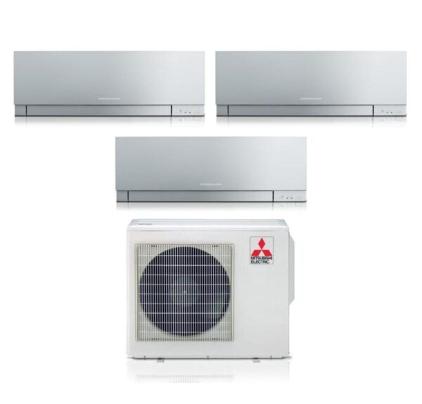 Mitsubishi Electric MSZ‑EF Kirigamine Zen triple-split airconditioner 7000+7000+18000 BTU zilver Wi‑Fi