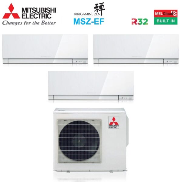 Mitsubishi Electric MSZ-EF tri-split airconditioner 9+12+12 met MXZ-4F72VF
