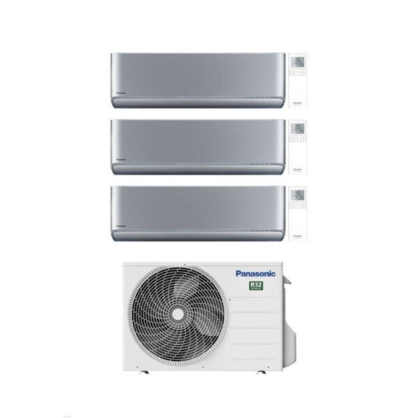 Panasonic Etherea Silver Airconditioner tri-split 7+7+7 met CU-3Z68TBE (R-32, geïntegreerde Wi‑Fi)